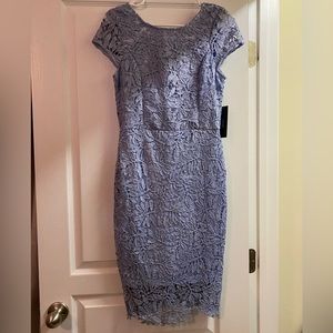 Lulu’s floral appliqué blue dress